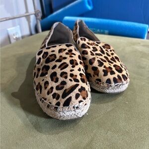 8 Sole Society leopard brown tan pony hair rope slip on flats dress tennis shoes